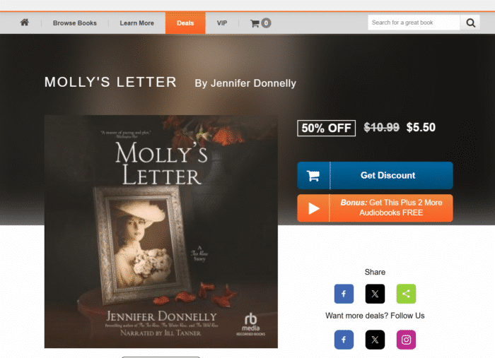 Molly’s Letter Audiobook at Half Price! Molly’s Letter Audiobook at Half Price!