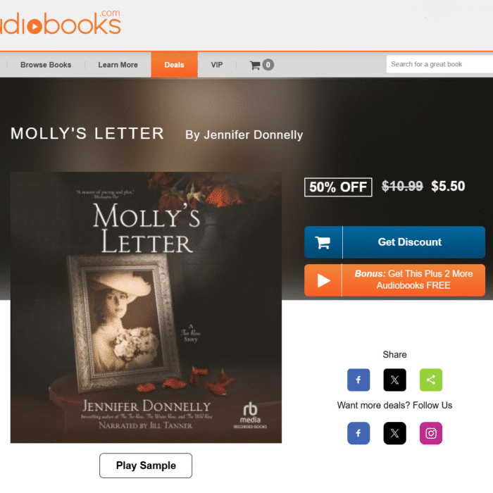 Molly’s Letter Audiobook at Half Price!